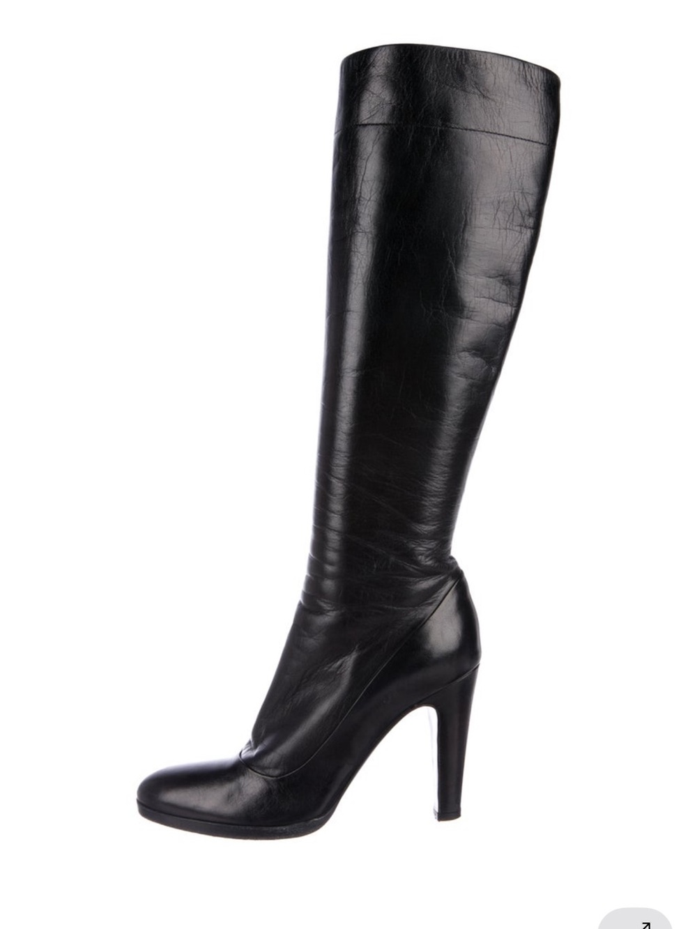 Prada Classic Black Leather Knee-High Women's Boots.